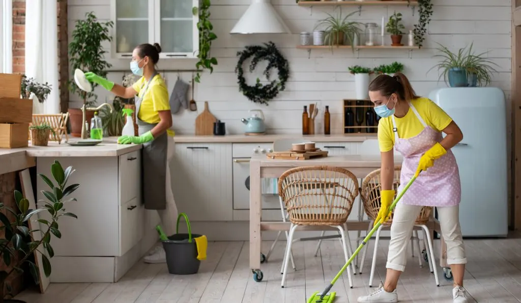 General cleaning of the kitchen. Professional housekeeping service