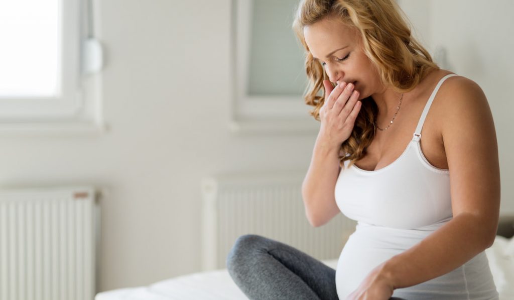 pregnant woman feeling bloated 