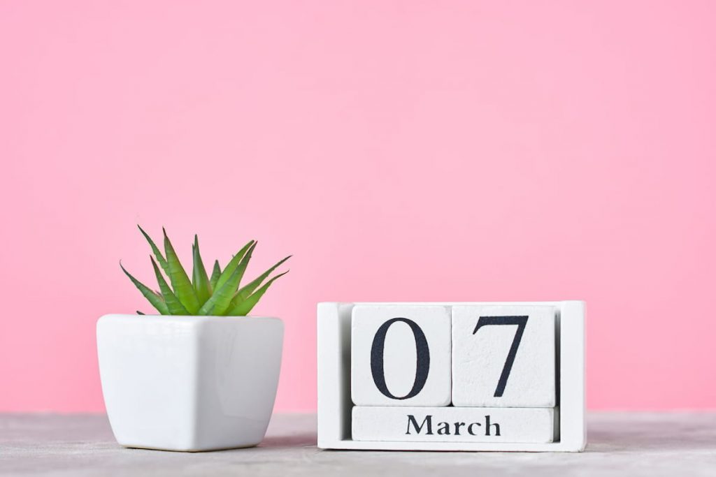 block calendar with date 7 march 