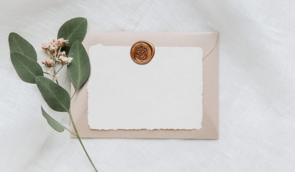 invitation card with flower decoration
